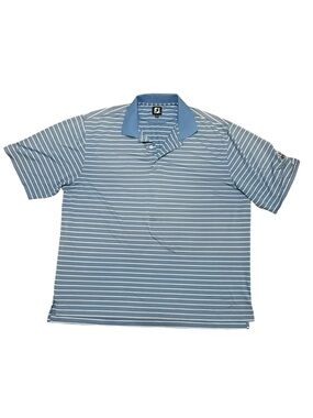 FootJoy Men’s Sky Blue and White Striped Polo XXL
